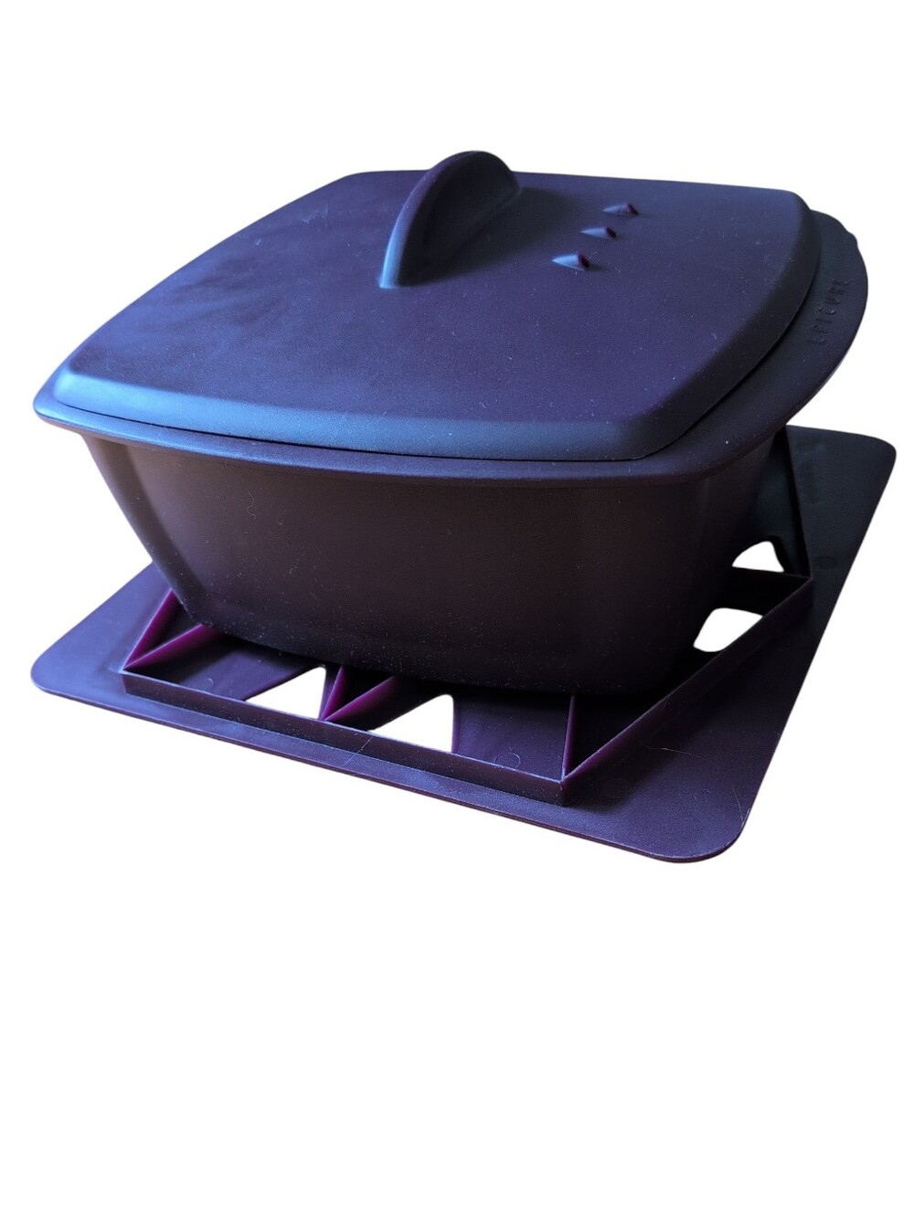 Epicure Purple Microwave Steamer Cooker 4 Pc Set BPA Free Vegetable Rice Cooker